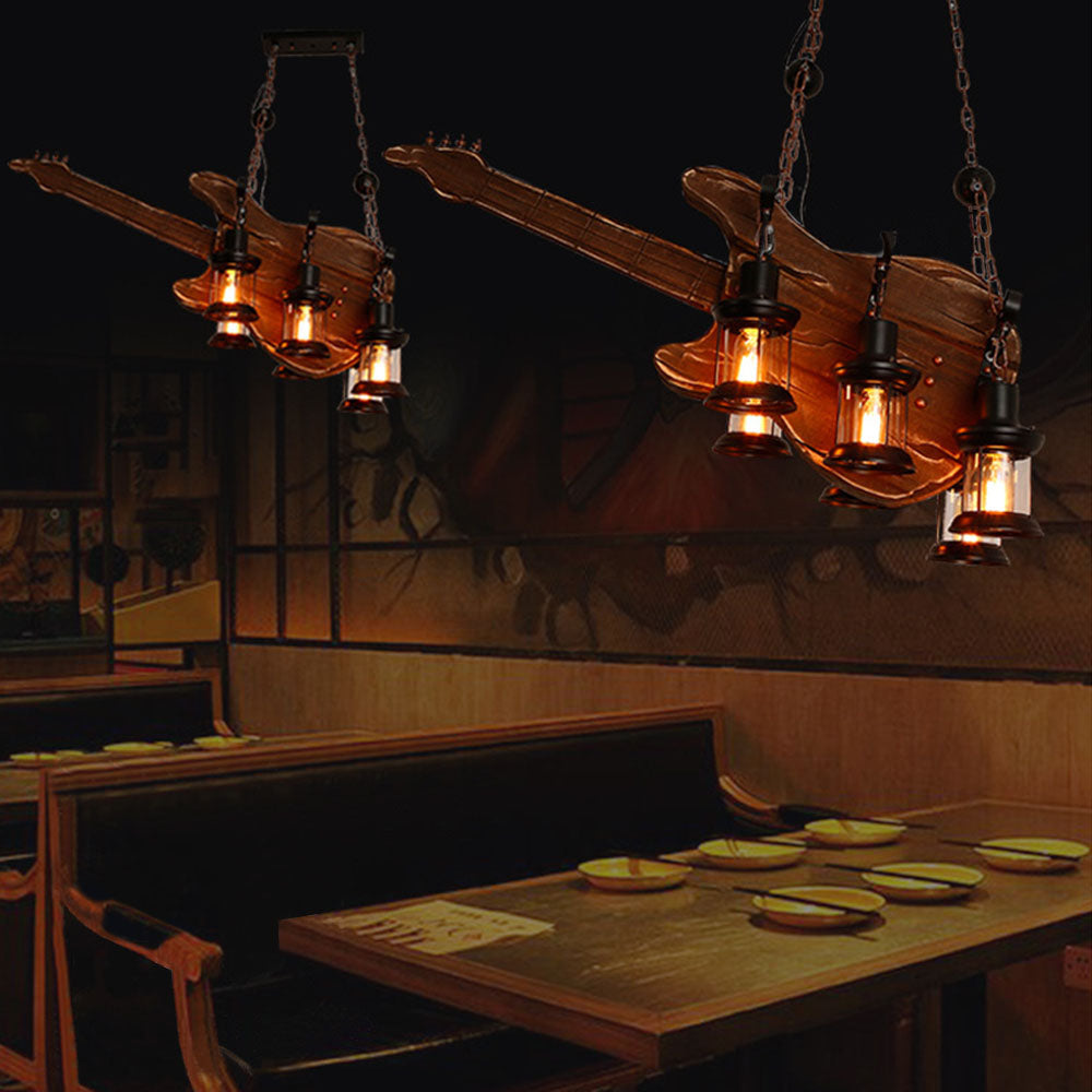 Brio Farmhouse Guitar Pendant Light, Metal/Wood, Walnut