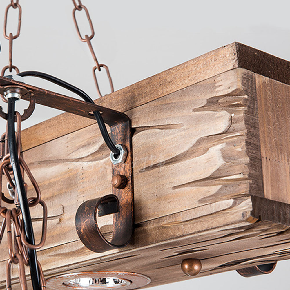 Brio Industrial Metal/Wood Pendant Light, Bronze