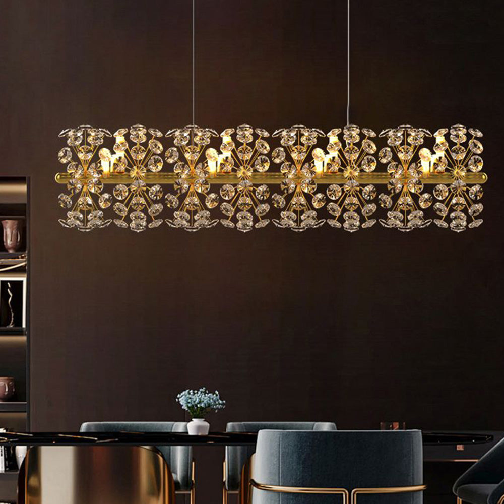 Lili Luxe LED Kroonluchter Goud Metaal Crystal Eetkamer Woonkamer