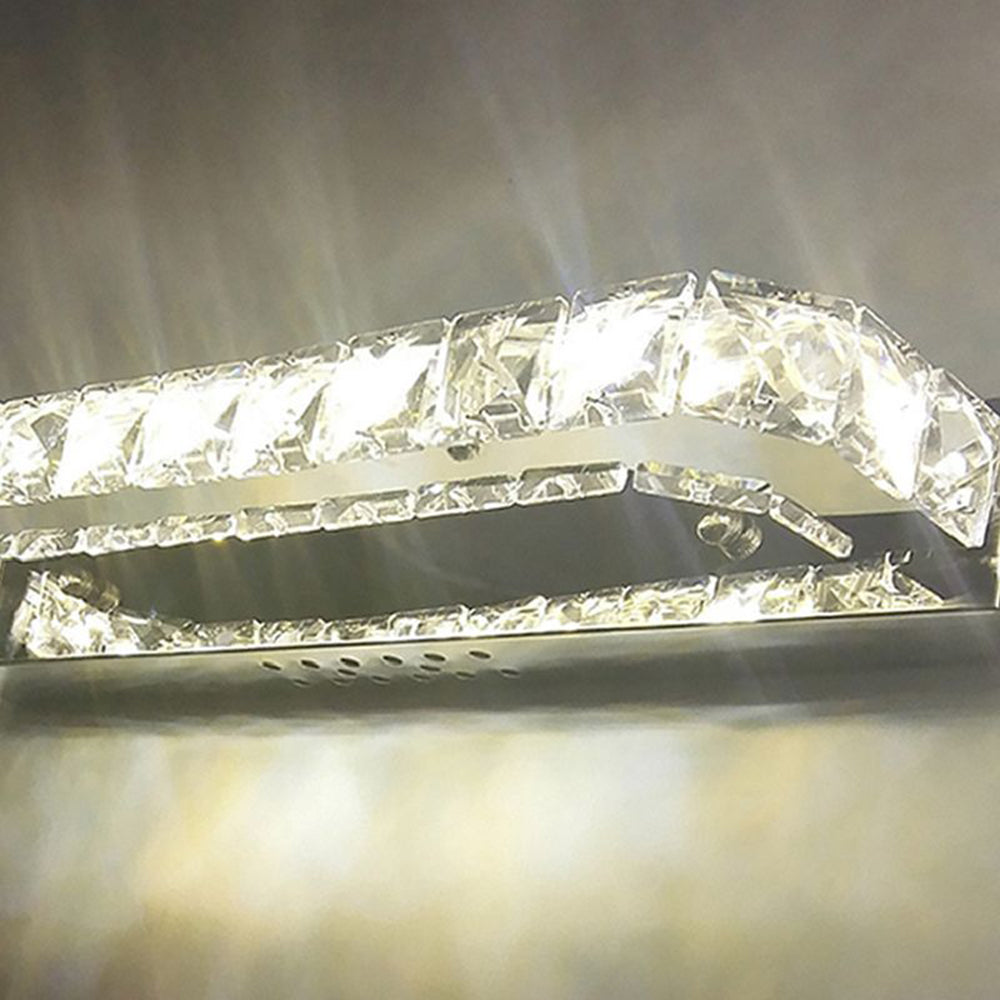 Kristy Rechthoekig LED Wandlamp Kristal Metaal Badkamer Slaapkamer