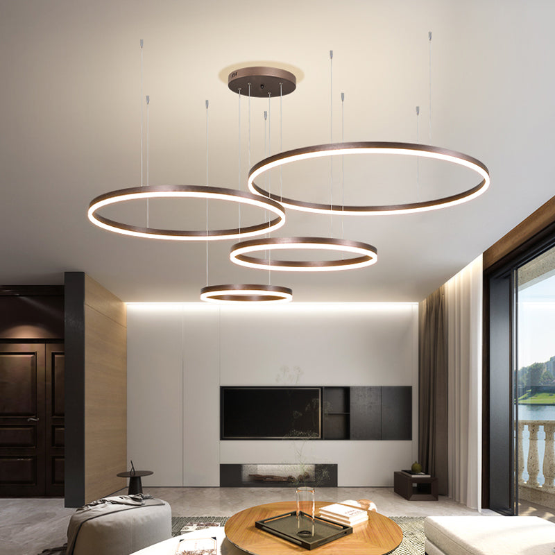 Alonza Moderne Grote  Hanglampen Wit Metaal Slaapkamer  Woonkamer Tir-Cirkel