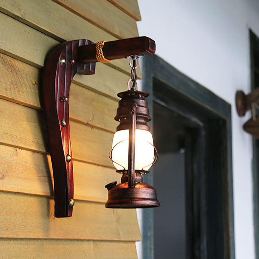 Brio Retro Wandlamp Booglamp Hout Donkerbruin, Woonk/Eetk/ Slaapkamer