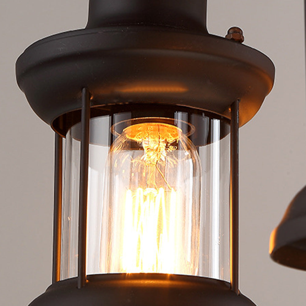 Brio Retro Rudder Metal & Wood Pendant Light, 6 Heads