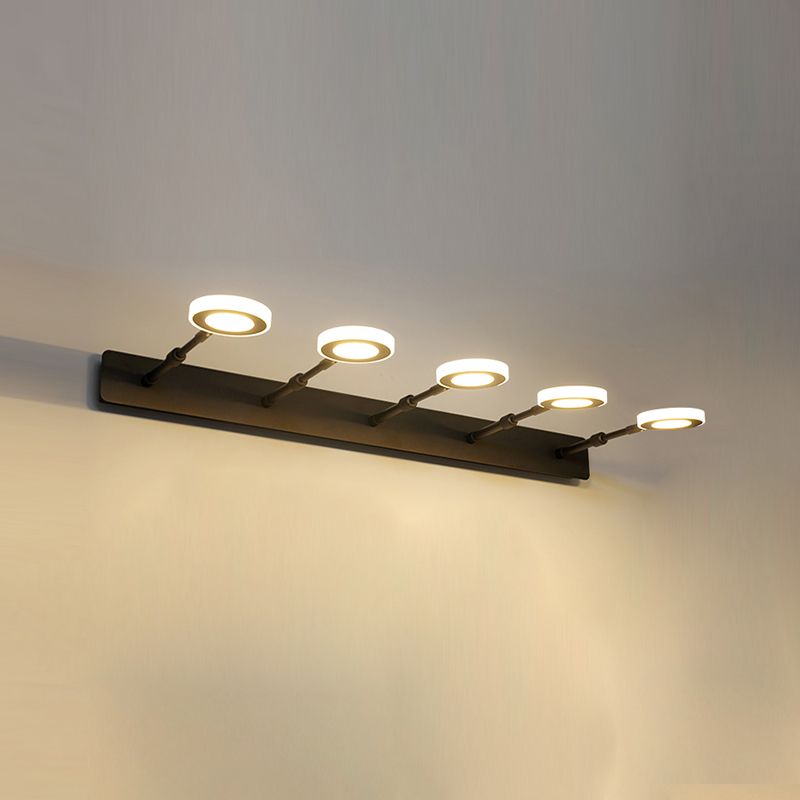 Leigh Moderne Ronde LED Wandlamp Metaal/Acryl Zwart Slaap/Woon/Badkamer