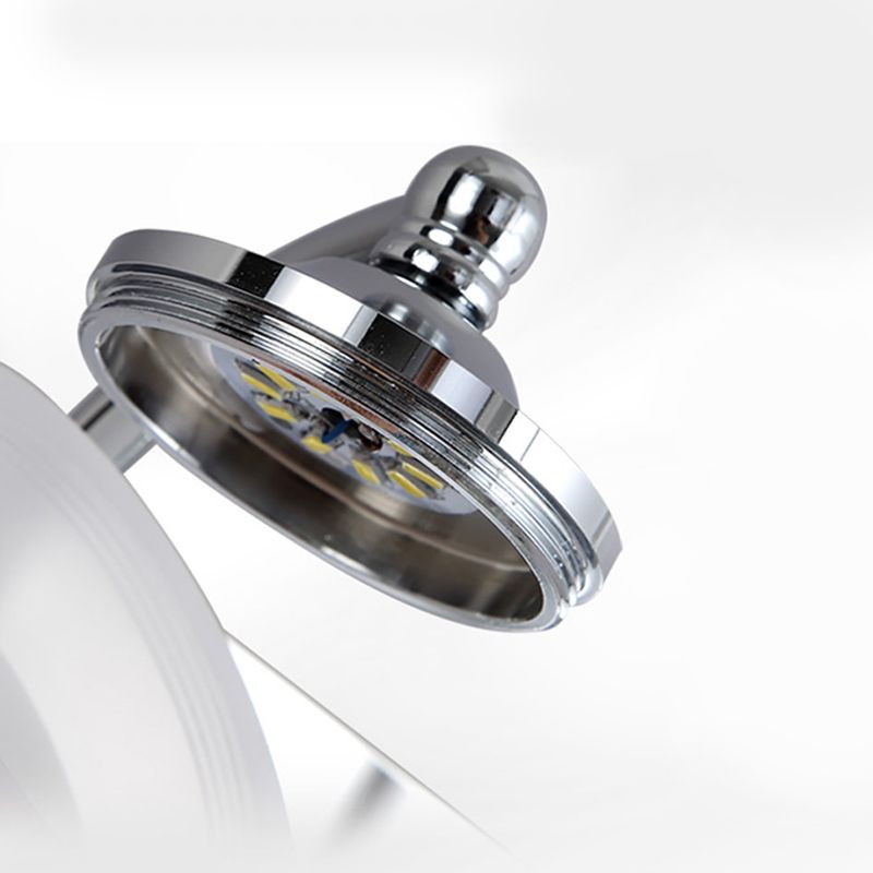 Leigh Moderne Bol LED Wandlamp Metaal/Glas Silver Slaap/Woon/Badkamer
