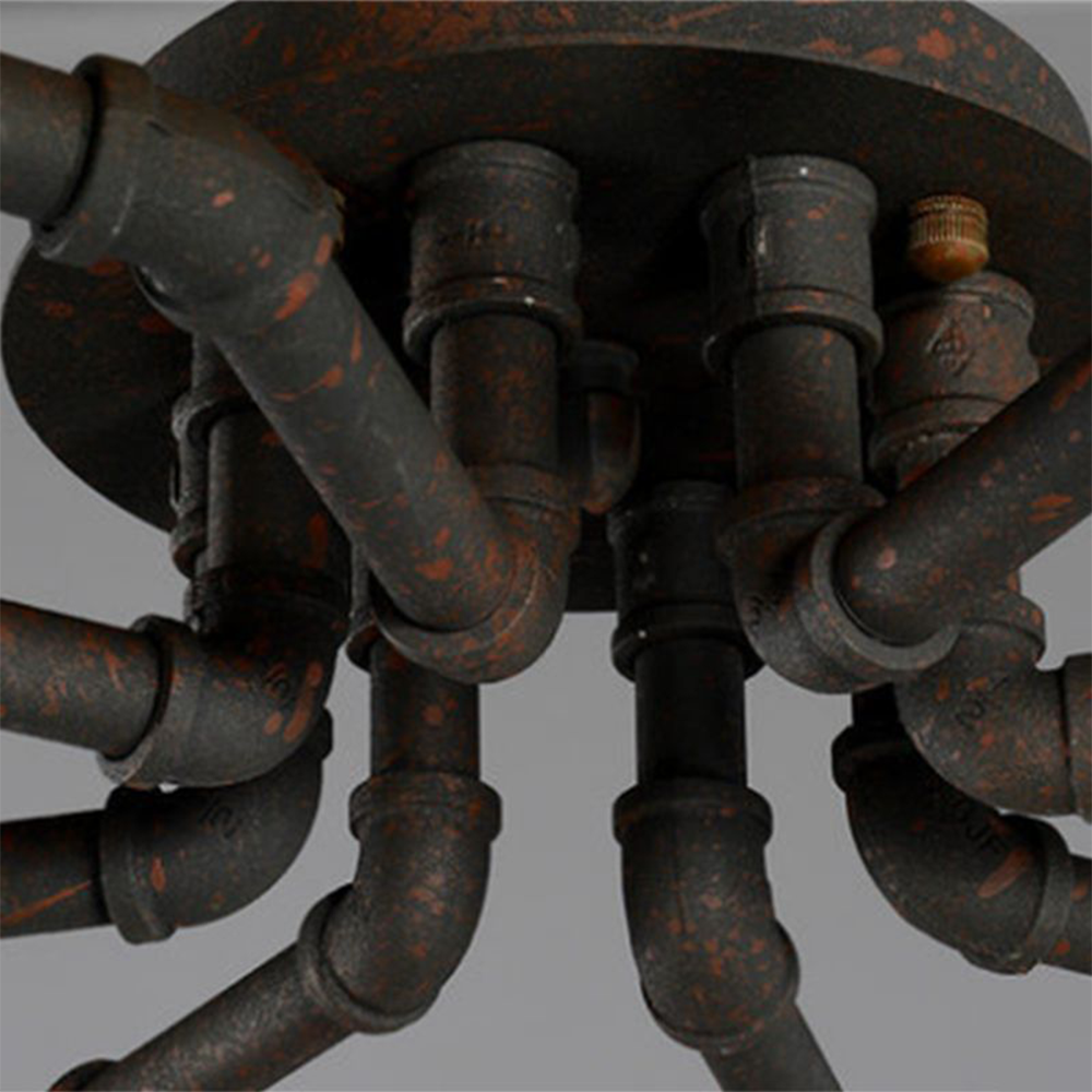 Cedric Industriele LED Plafondlamp Zwart/Messing Metaal Woon/Slaapkamer