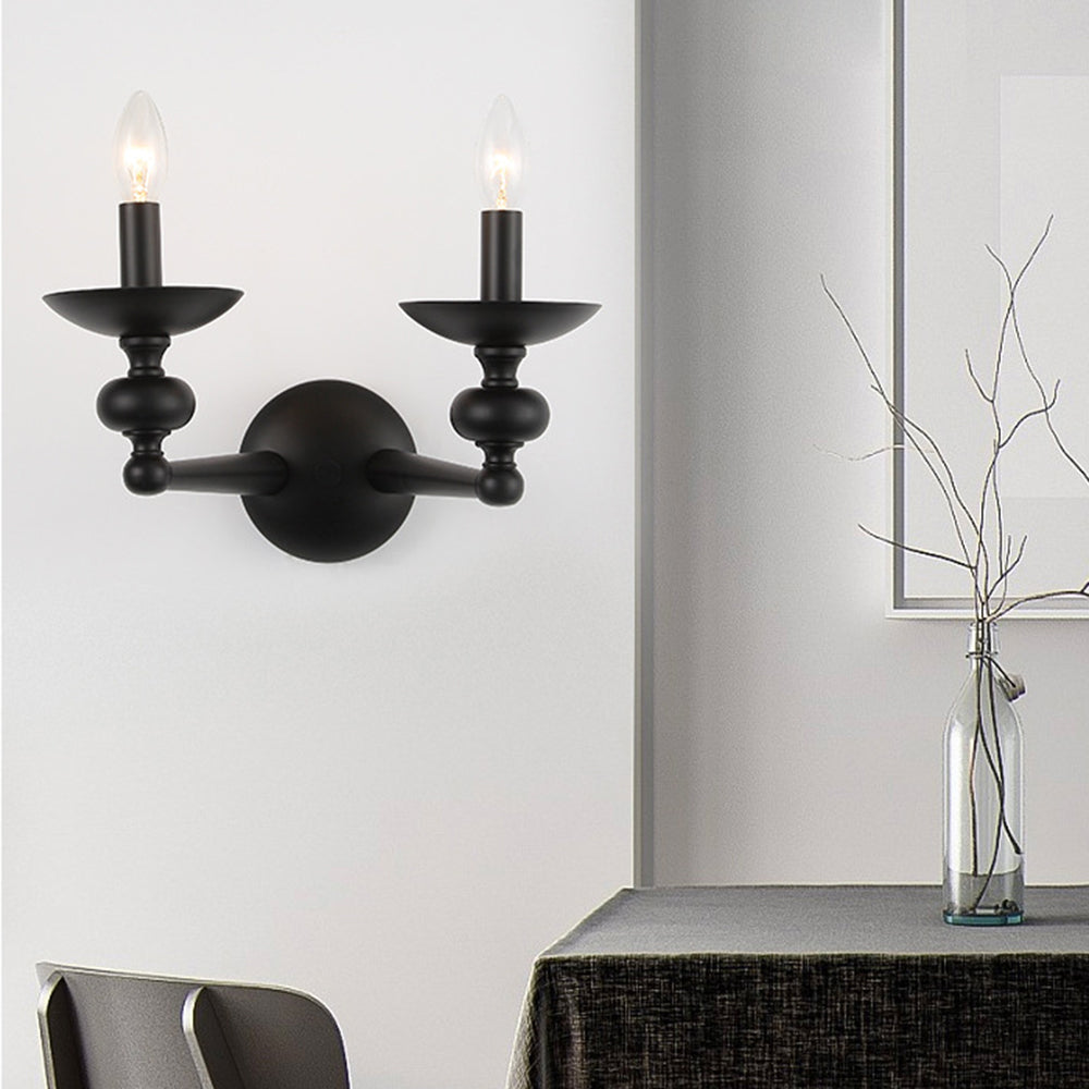 Valerio Retro Kaars Wandlamp/Zwarte Hanglamp Voor Woonk/ Eetkamer