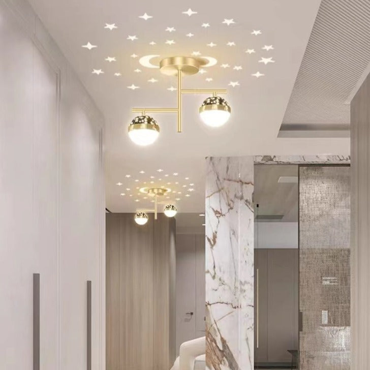 Madina Vintage Ronde LED Hanglampen Gouden Zwart Metaal Slaapkamer