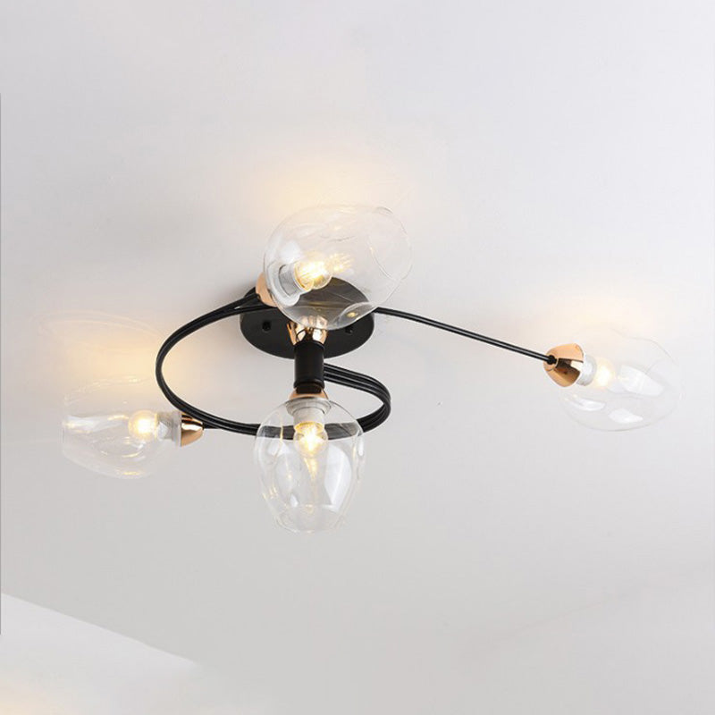 Valentina Moderne Mooi LED  Plafondlampen Stijlvol Zwart Metaal/Glas Slaapkamer