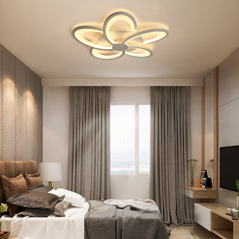 Hana Design Bloem LED Plafondlamp Metaal/Silicone Wit Slaapkamer/Woonkamer/Kinderkamer