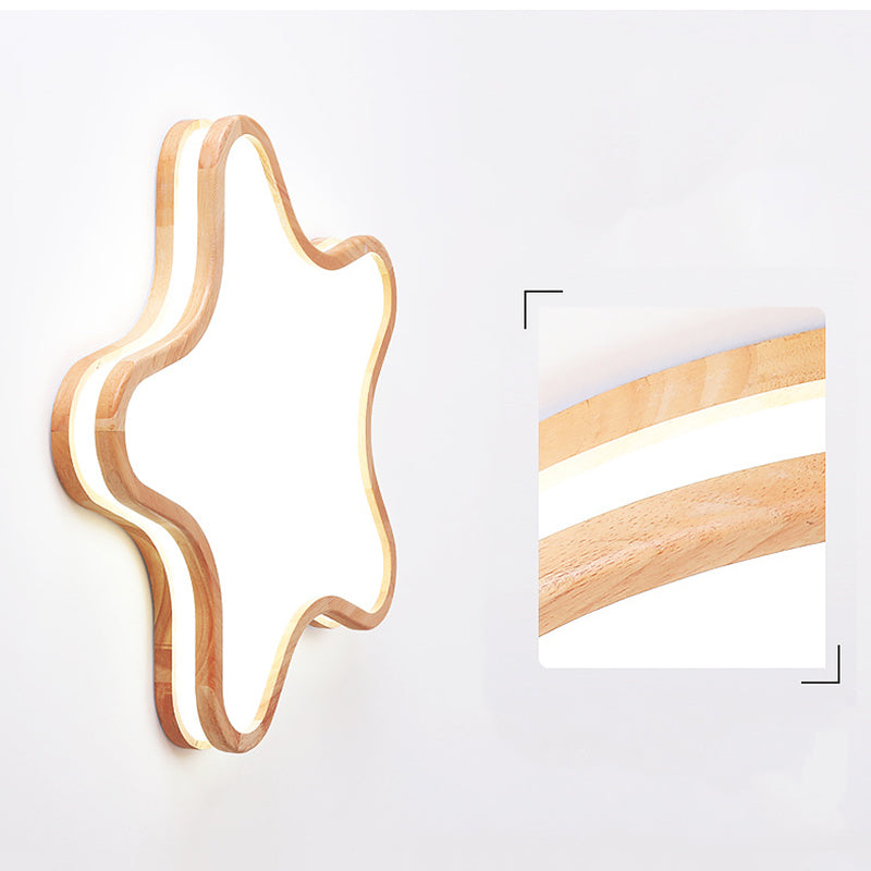 Minori Moderne Kleine LED Plafondlampen Hout Slaapkamer Woonkamer Cloud