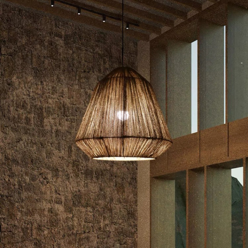 Valerio Retro Design Loom  LED Hanglamp Bruin Slaapkamer Woonkamer