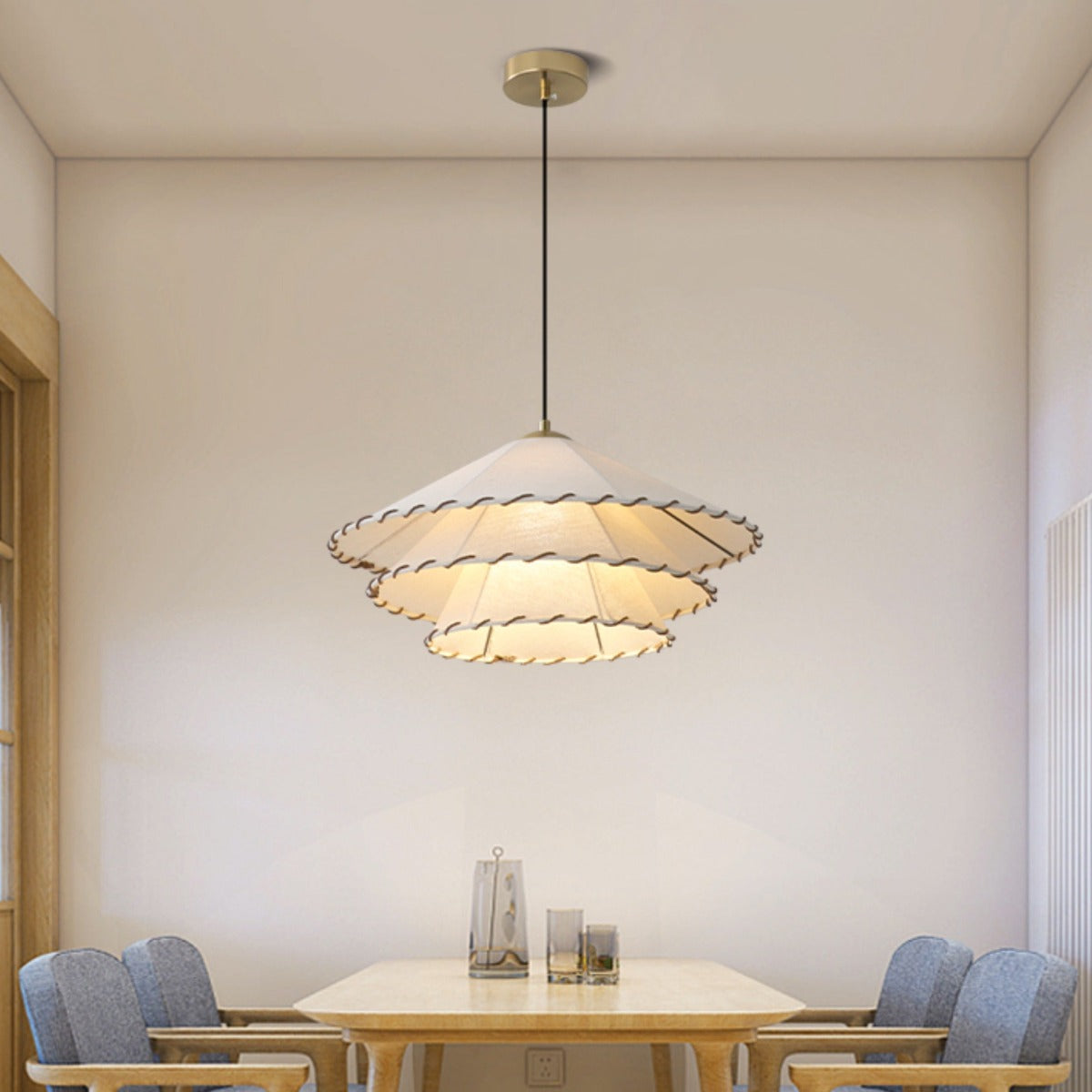 Orsini Moderne Grote LED Hanglampen Metaal Stof Woonkamer Eetkamer