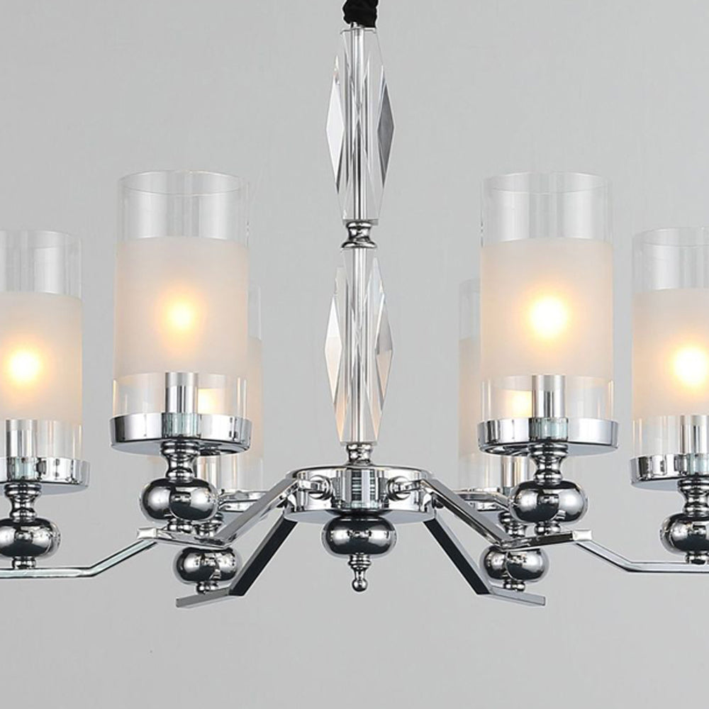 Valerio Retro Design Hanglamp/wandlamp Zilveren Metaal/Glazen Woonkamer