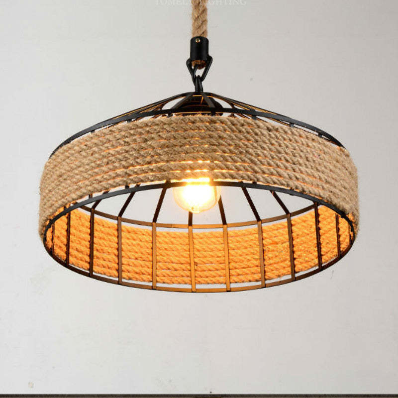 Valerio Retro LED Hanglampen Bruin Metaal Touw Eetkamer Slaapkamer