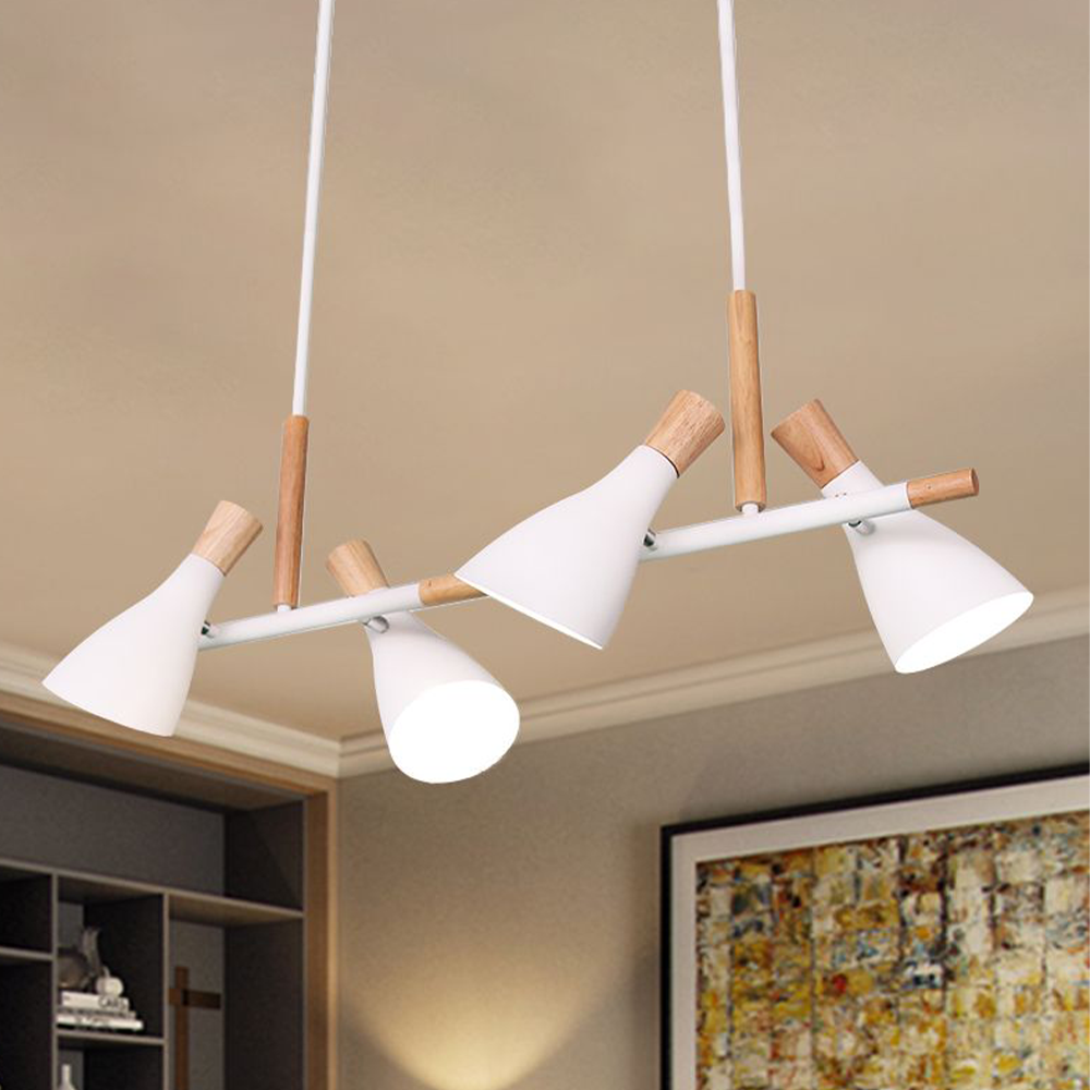 Morandi Design Houtnerf LED Hanglamp Groen/Grijs Slaapkamer