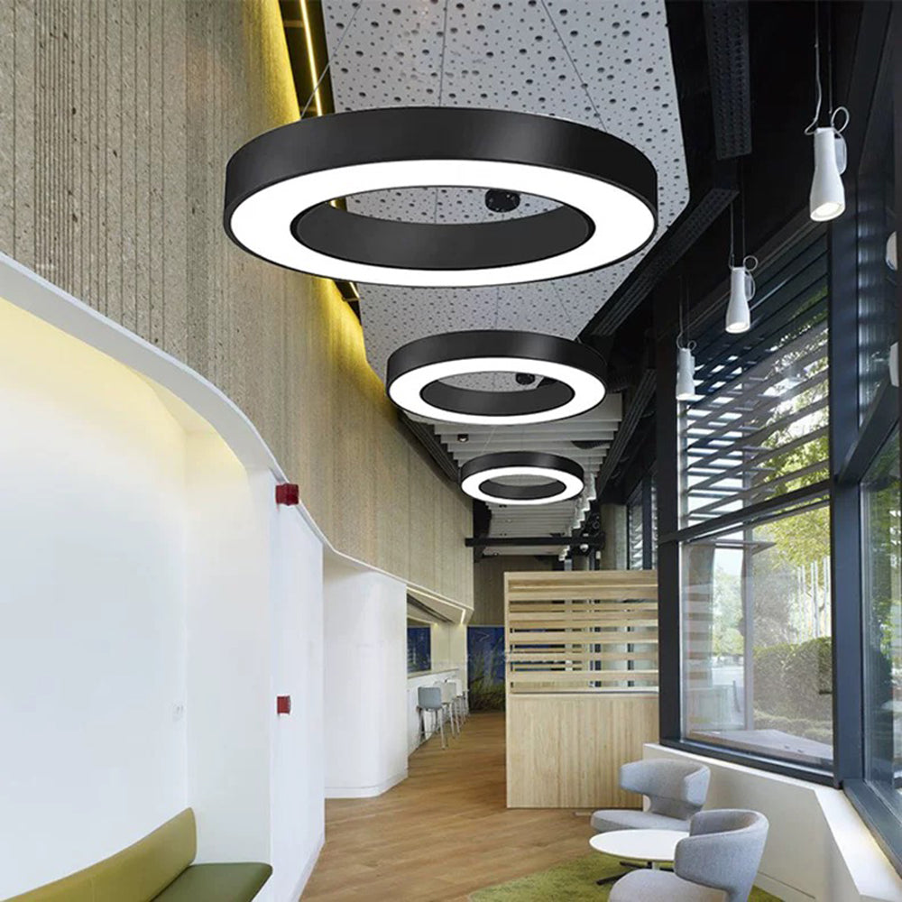 Alonza Moderne Ronde Hanglampen Wit Zwart Metaal Woonkamer Keuken