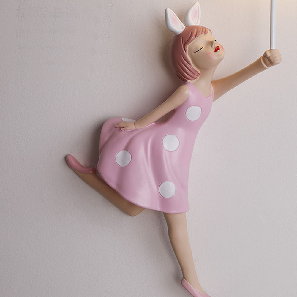 Minori Design Meisje LED Wandlamp Hars Roze Slaap/Kinder/Woon/Eetkamer