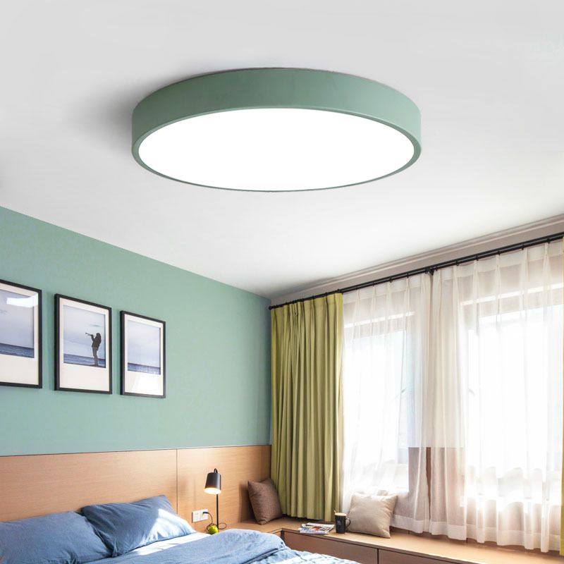 Morandi  Moderne Ronde LED Plafondlamp Roze Grijs Metaal Woonkamer