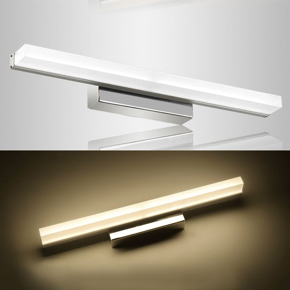 Leigh Basis Rechthoekig Wandlamp Zilver Metaal/Acryl Bad/Slaapkamer