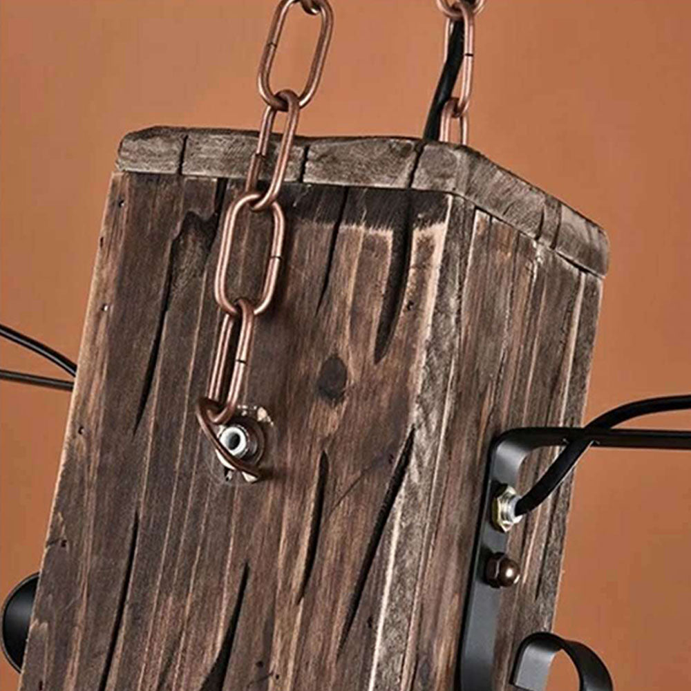 Brio Vintage Rechthoekige Hanglamp,  Metal/Houten Eetk/Woonkamer