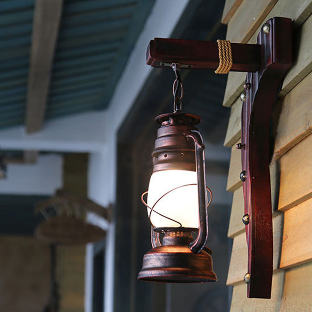 Brio Retro Wandlamp Booglamp Hout Donkerbruin, Woonk/Eetk/ Slaapkamer
