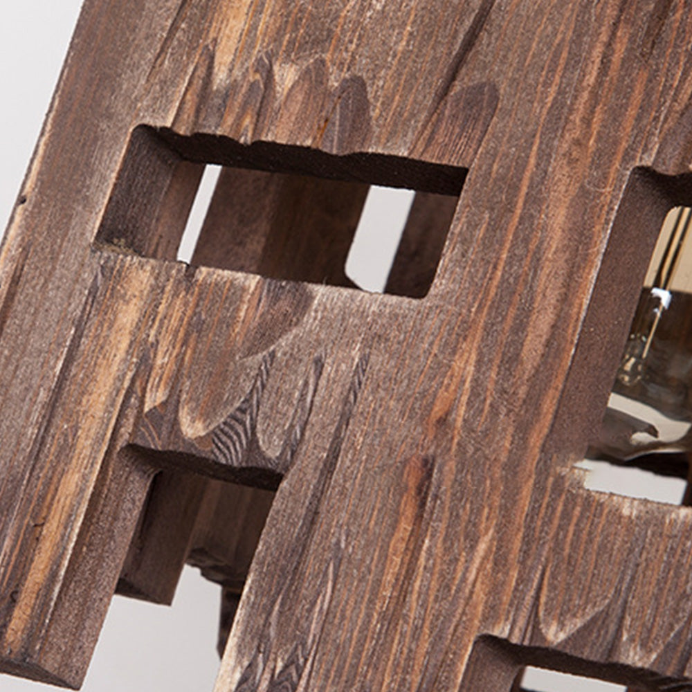 Brio Rechthoekige Hanglamp Van Metaal En Hout Woonk/Eetk/Slaapkamer