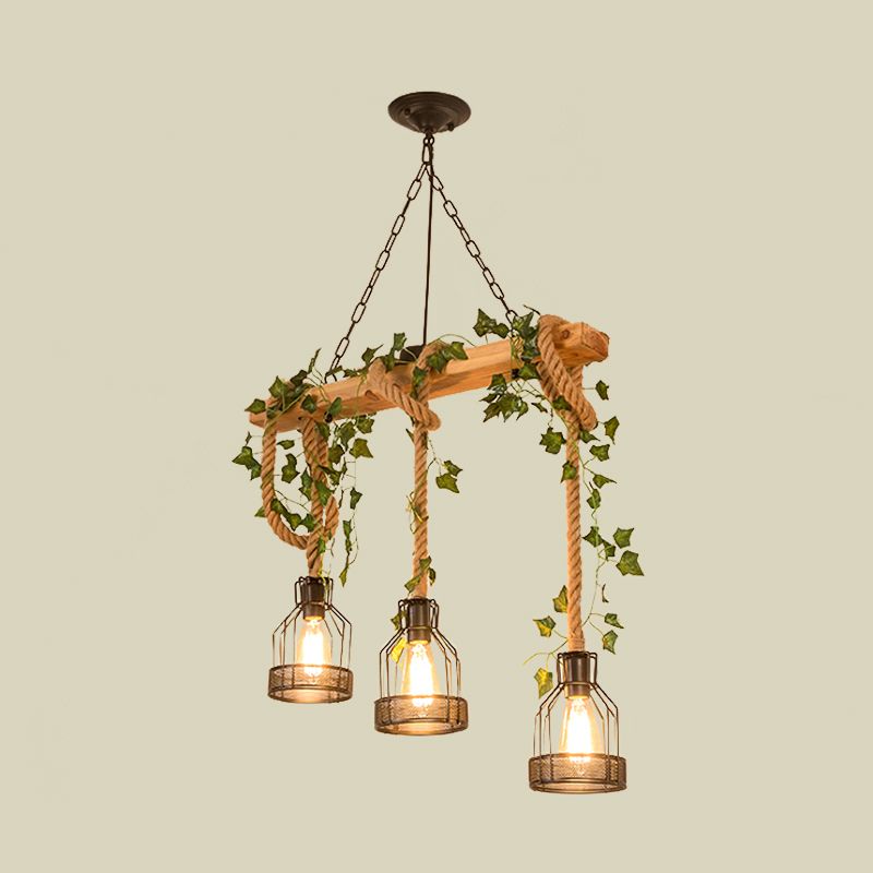 Benedict Caged Vintage Design Houten Balken Boerderij Hanglamp Eetkamer