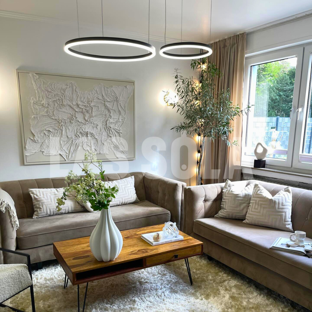 Alonza Moderne Grote  Hanglampen Wit Metaal Slaapkamer  Woonkamer Tir-Cirkel