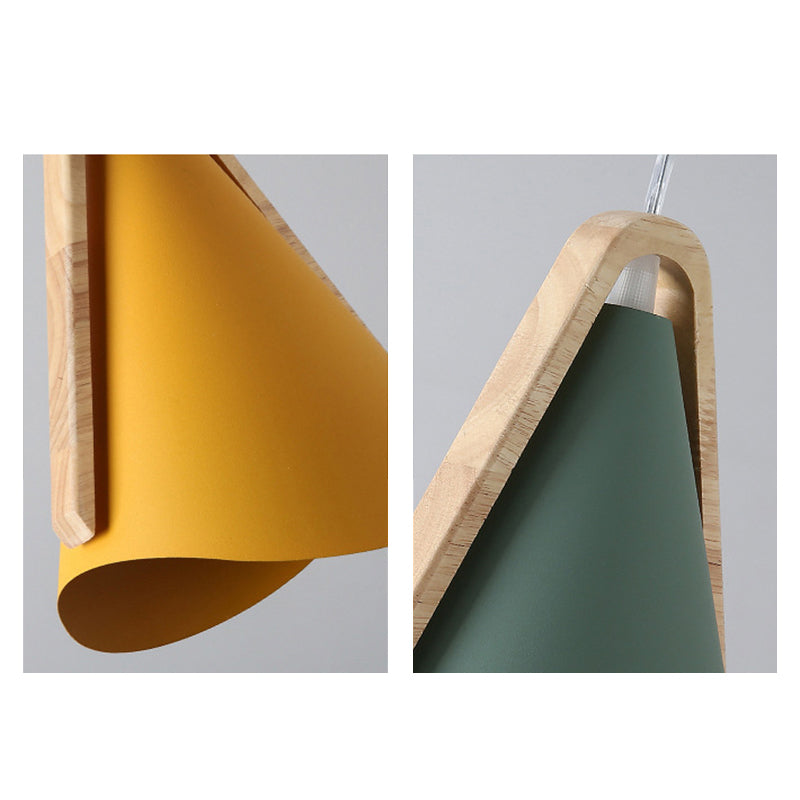Morandi Moderne LED Hanglampen Roze/Groen/Geel Metaal/Hout Eetkamer