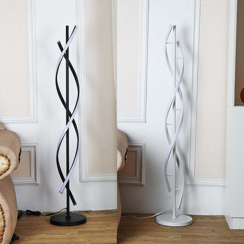 Louise Design Golflijn LED Vloerlamp Metaal/Silicium Zwart/Wit Woonkamer/Slaapkamer