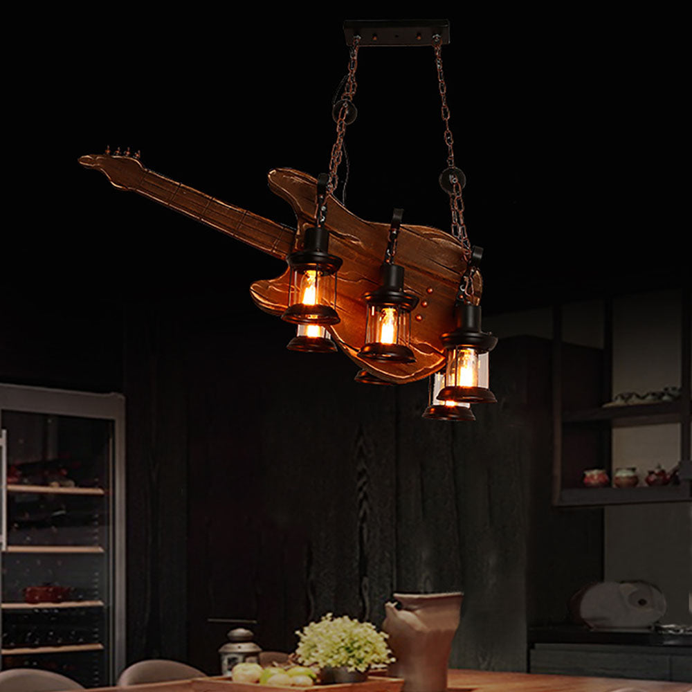 Brio Farmhouse Guitar Pendant Light, Metal/Wood, Walnut