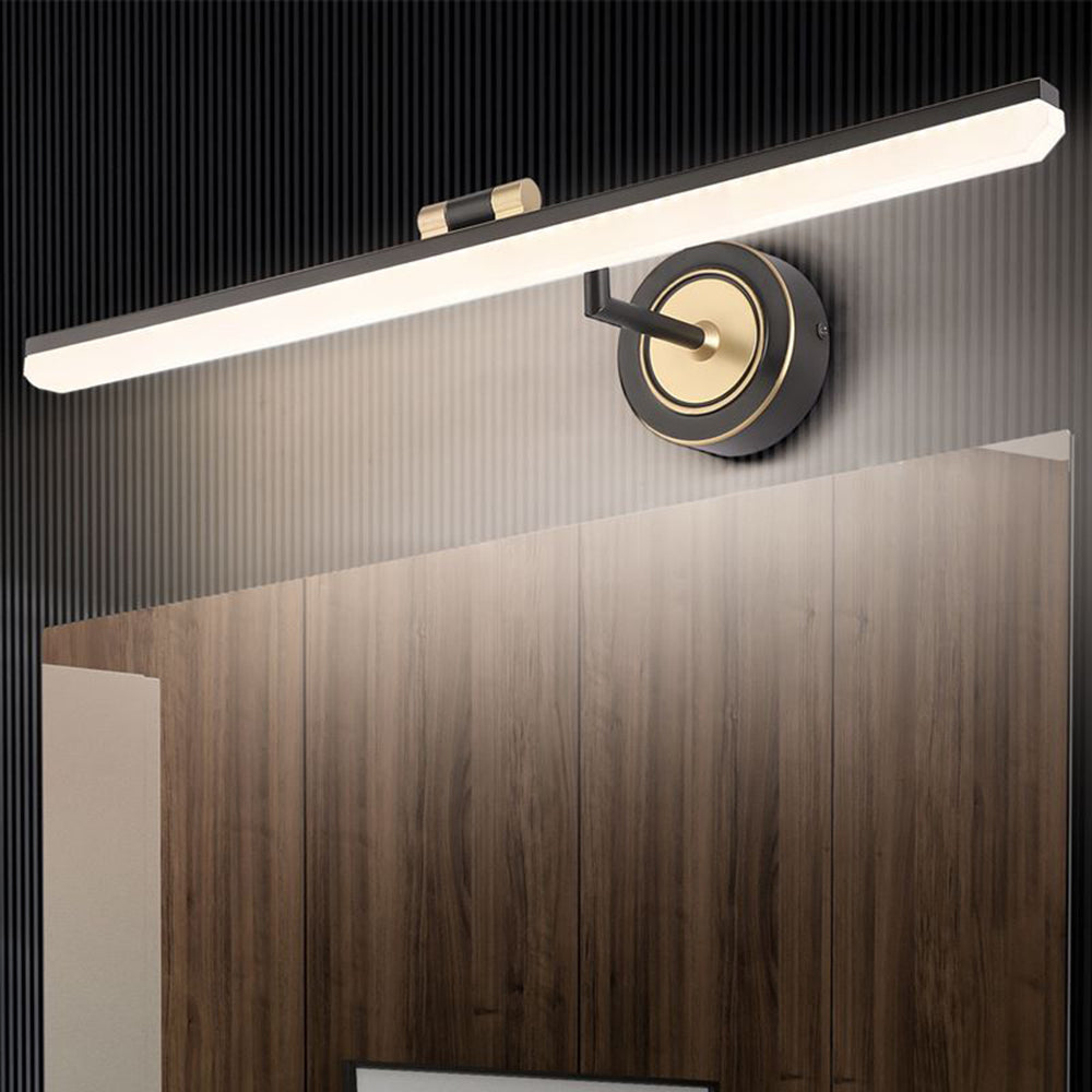 Leigh Vintage Lineaire Metaal/Acryl Wandlamp, Zwart/Goud