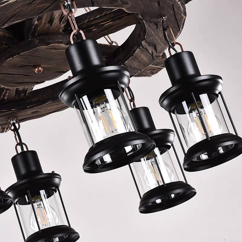 Brio Industriële Piraten LED Hanglamp Hout/Metaal Woonkamer/Bar/Restaurant