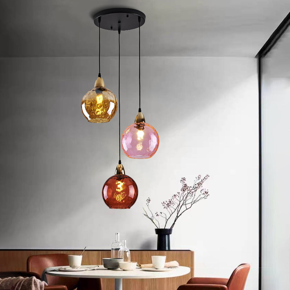 Hailie Modern Waterrimpeling Cluster 3 Hoofd Hanglampen Glas Woonkamer