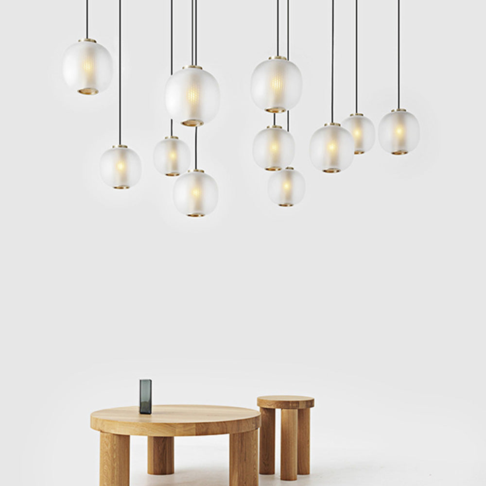 Hailie Ronde LED Hanglampen Grijs Metaal Glas Eetkamer Woonkamer