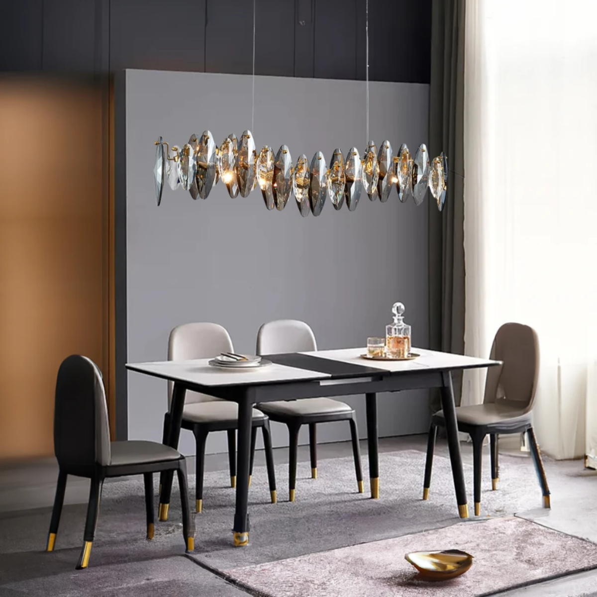 Marilyn Moderne LED Kroonluchters Wit Glas Metaal Woonkamer