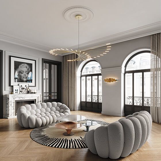 Lowry Moderne LED Kroonluchters Zwart Goud Metaal Woonkamer