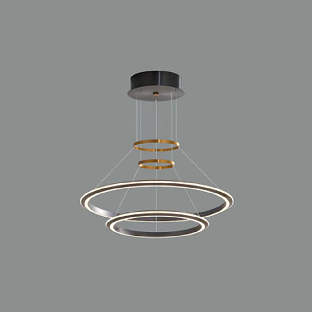 Alonza Minimalist Ring Metal Pendant Light, Black