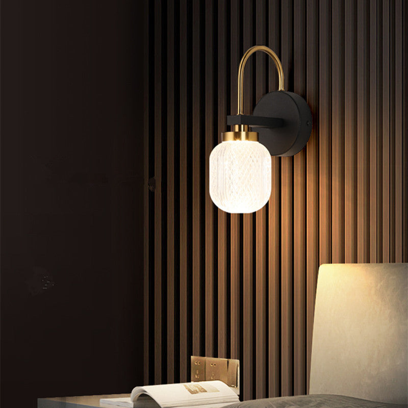 Orsini Vintage Kleine LED Wandlampen Wit Metaal Slaapkamer Woonkamer