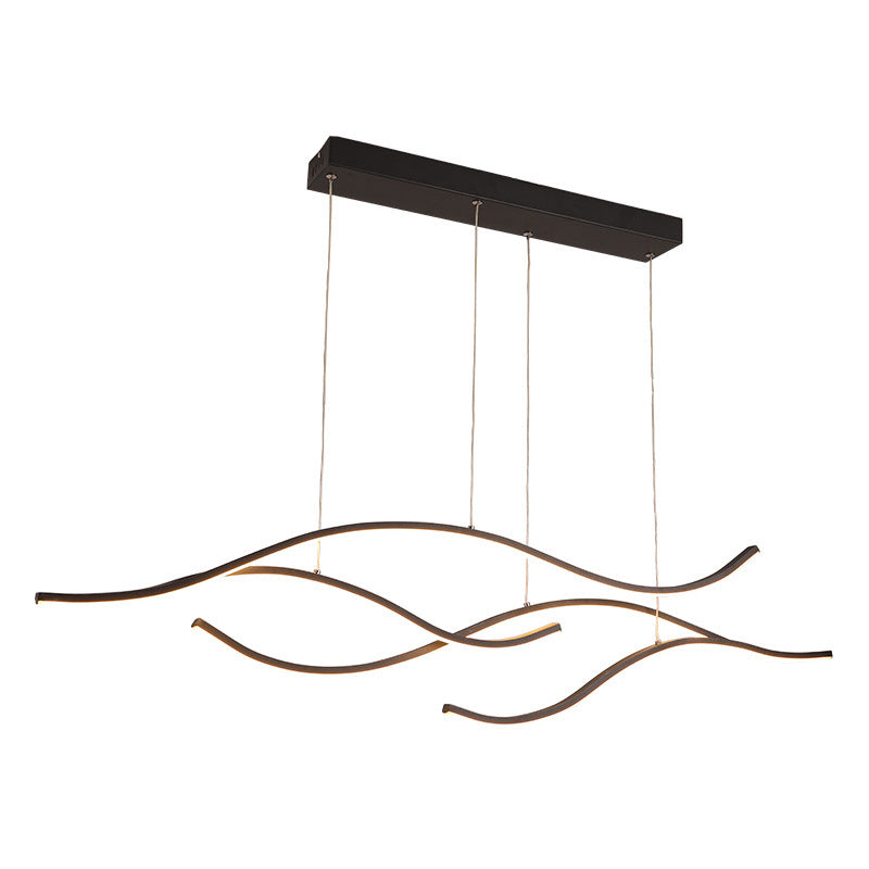 Louise Modern Golflijn LED Hanglamp Metaal Zwart/Goud Restaurant/Kantoor
