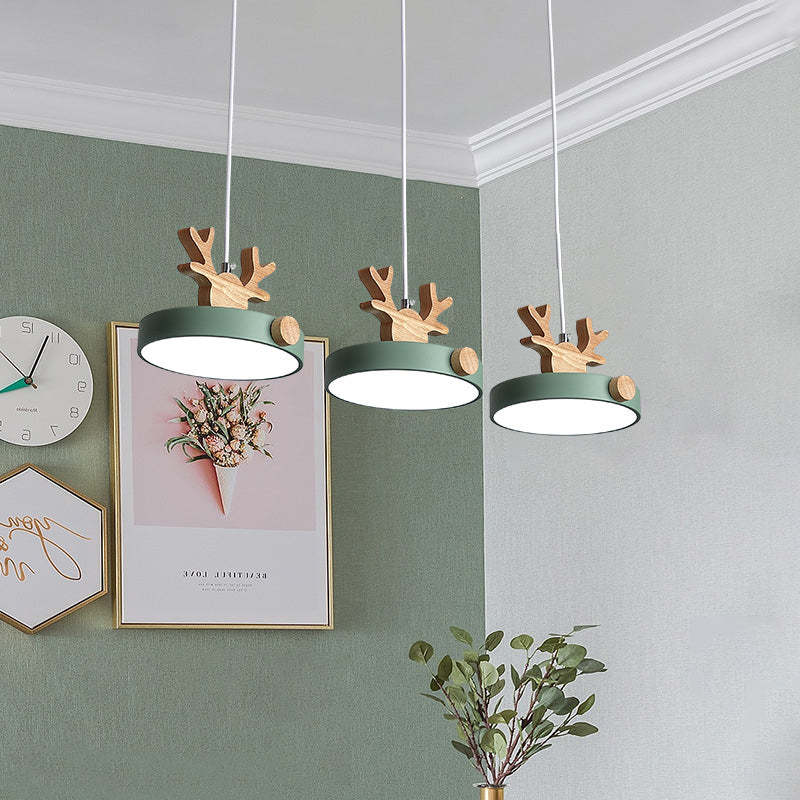 Morandi Modern Deer Antler LED Kroonluchter Hout Slaapkamer Woonkamer Eetkamer