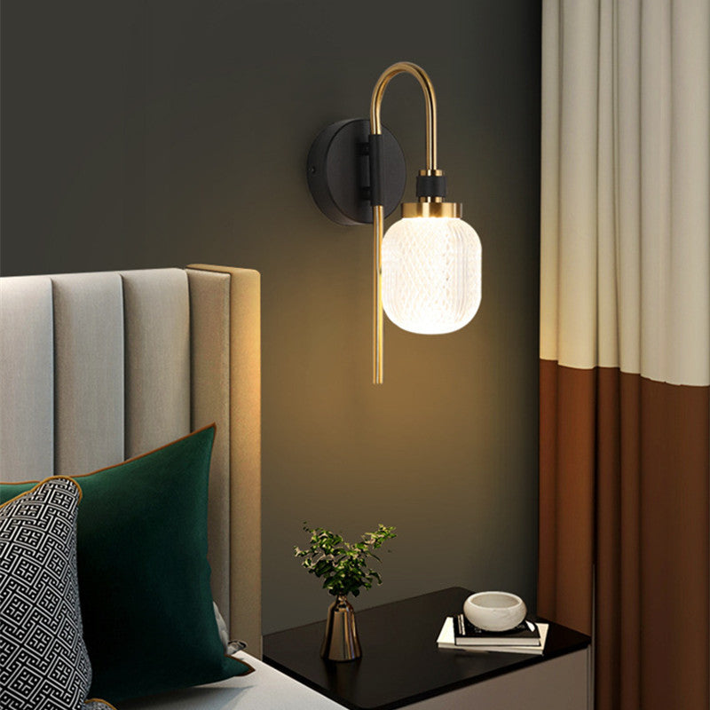Orsini Vintage Kleine LED Wandlampen Wit Metaal Slaapkamer Woonkamer