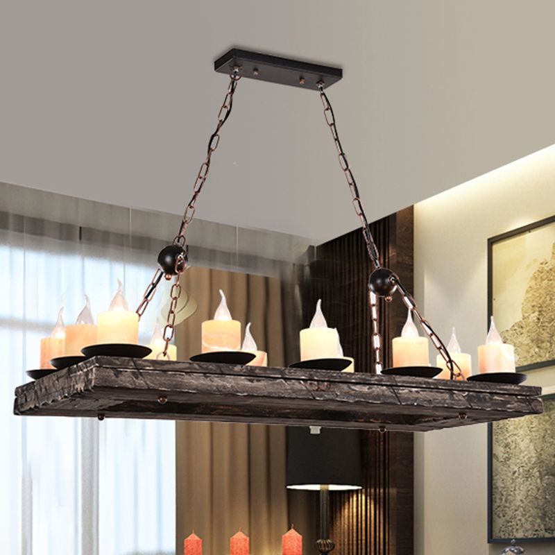 Brio Retro Design Hanglamp Kroonluchter Van Hout/Metaal