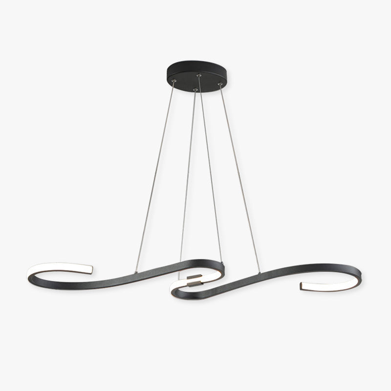 Louise Gebogen LED Hanglampen Wit Zwart Metaal Silicagel Eetkamer