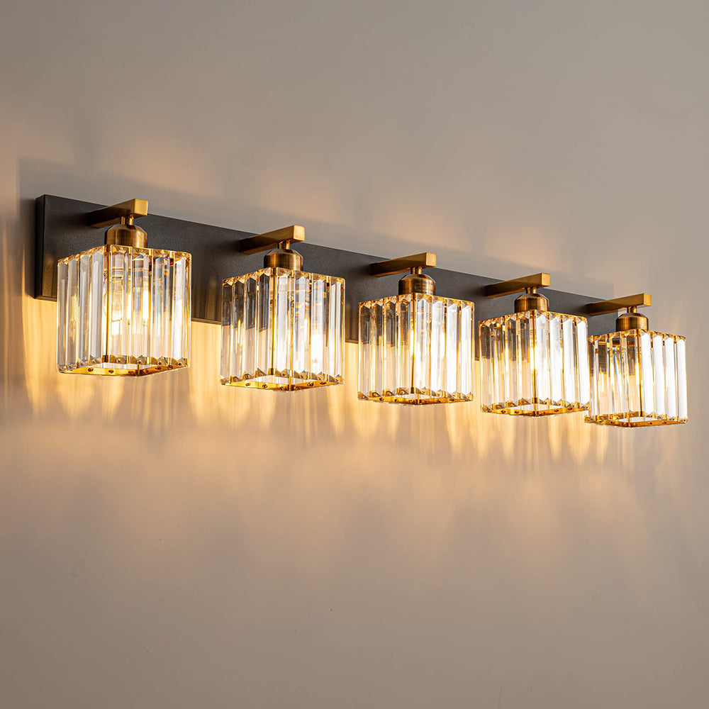 Kirsten Vintage Design LED Metalen/Kristallen Wandlamp Voor Spiegel Goud Badkamer