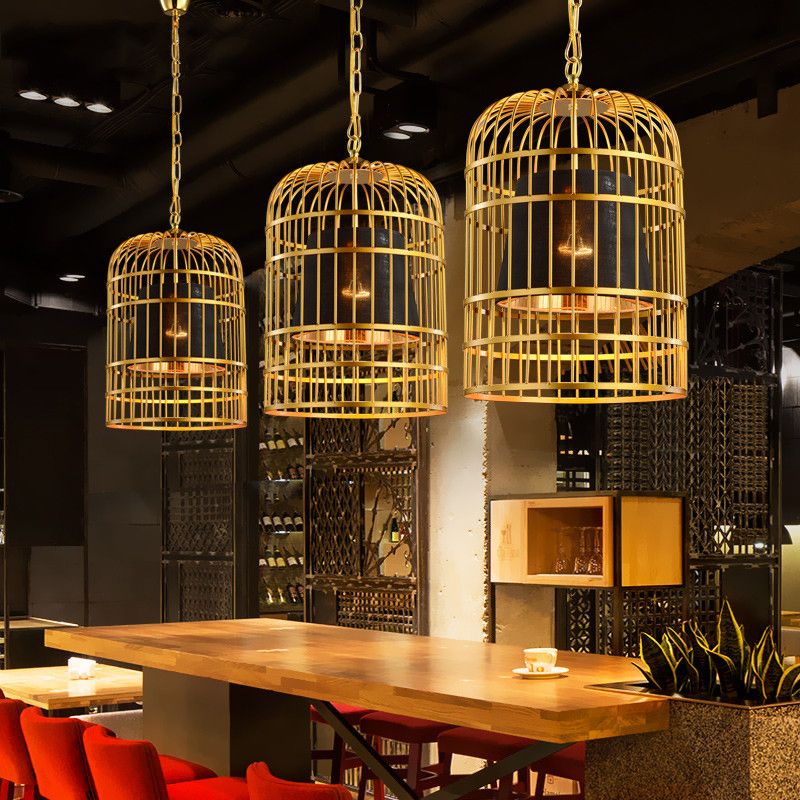 Valerio Vintage Bird Cage Metal Pendant Light