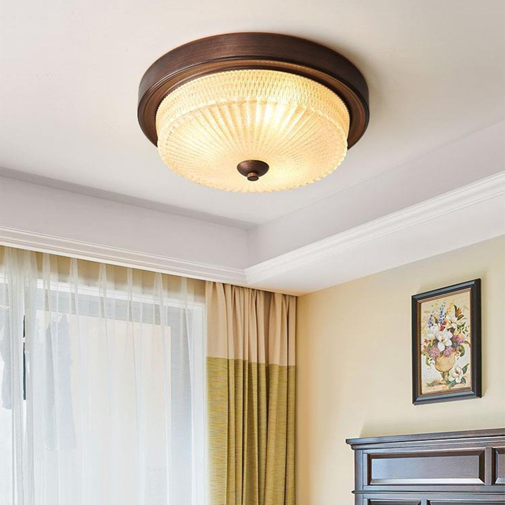 Valerio Vintage Ronde Inbouwmontage Plafondlamp Glas Slaapkamer