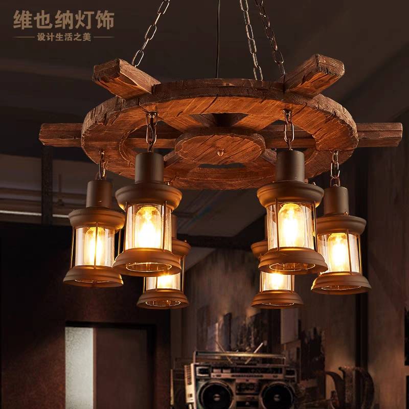 Brio Industriële Piraten LED Hanglamp Hout/Metaal Woonkamer/Bar/Restaurant