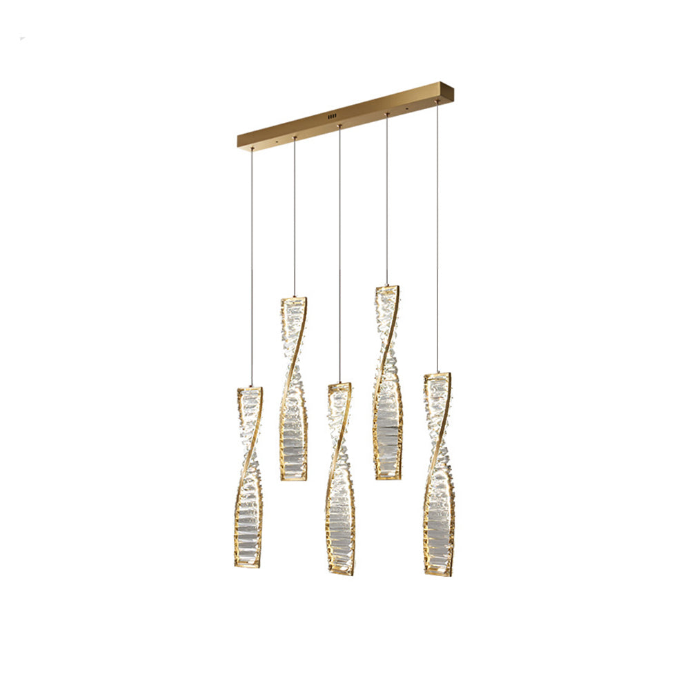 Marilyn Moderne Spiraalvormige Strook Hanglamp  Metalen/Kristal Zwart/Goud Woon/Slaap/Eetkamer